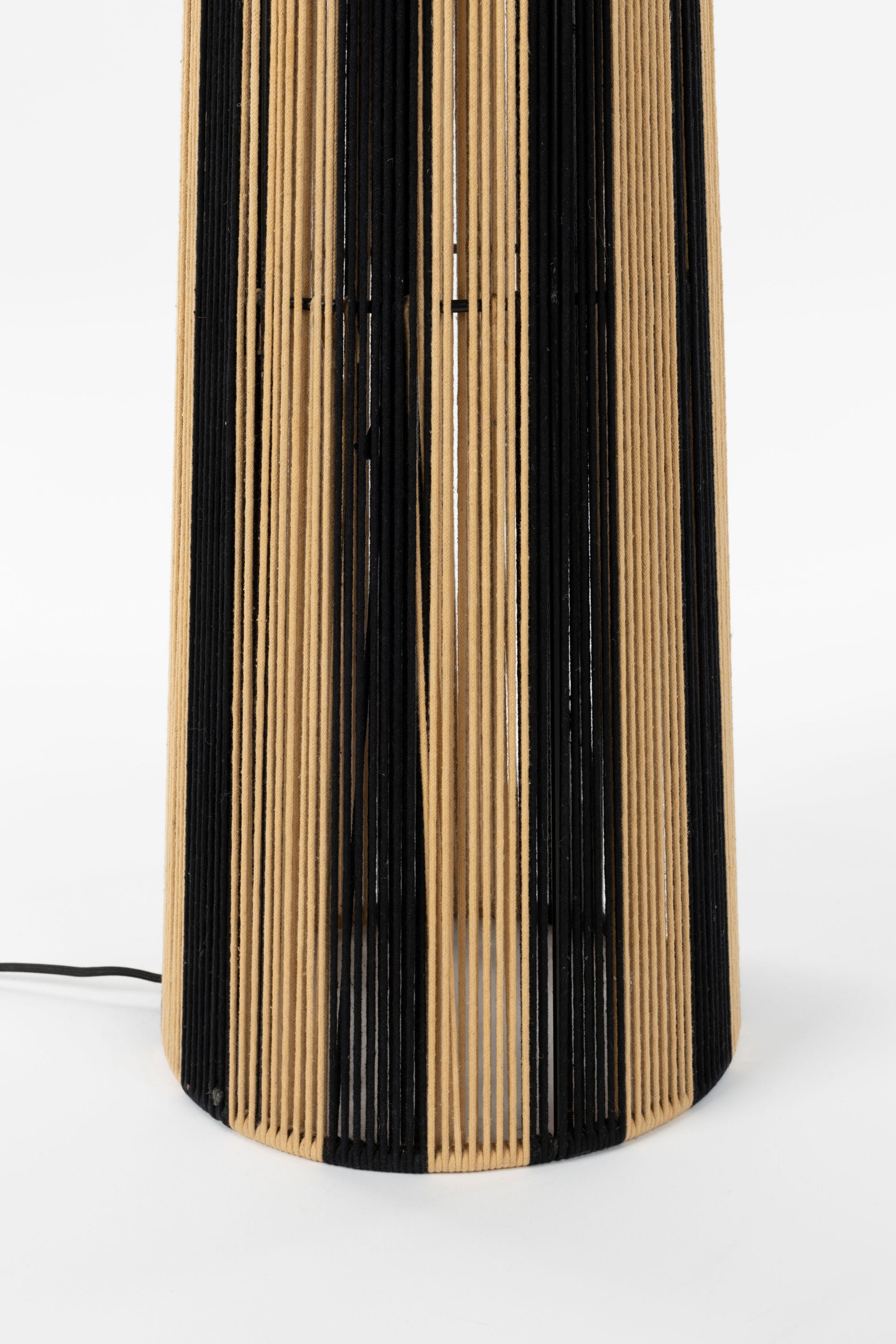 Bold Monkey Stripe It Up Black & Natural Rope Floor Lamp